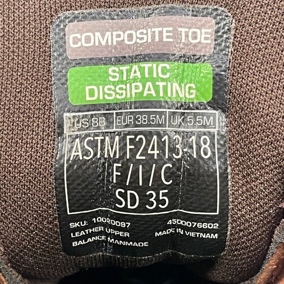 Ariat‎ Work Mid Lace SD Composite Toe Brown Leather Work Boots Size 8 B Womens - Picture 5 of 9